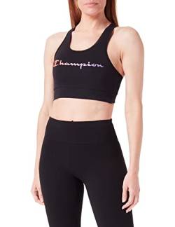 Champion Damen Athletic C Quick Dry Two-Tone Logo Sport-BH, Schwarz, S von Champion