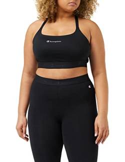 Champion Damen C-Tech-Quick Dry Metallic Small Logo Thin Shoulder Medium Support Sport-BH, Schwarz, L von Champion