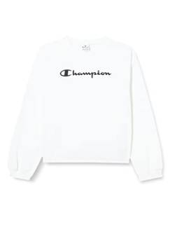 Champion Mädchen Legacy American Classics-Powerblend Logo Boxy Crewneck hoodie, Bianco, 13-14 anni von Champion