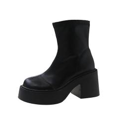 Chanpning Damen Winterstiefel Gefüttert Wanderstiefel Winter Damen Stiefel Boots Damen Winter Damen Stiefeletten Stiefeletten Damen mit Absatzs Mode Stiefeletten Party Damenschuhe von Chanpning