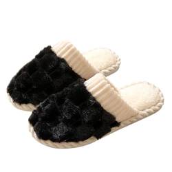 Chanpning Hausschuhe Gefüttert Damen Leichte Baumwoll Pantoffeln Memory Foam Waschbare Baumwolle Rutschfeste Haushaltsschuhe Pantoffeln Im Autumn Und Winter Für Drinnen Und Draussen von Chanpning