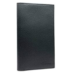 Charmoni - Schutzhülle für Scheckheft oben – 2 Fächer für Kreditkarten – Ausweis – Rindsleder – 11 cm x 19 cm, Schwarz , one size, Klassisch von Charmoni