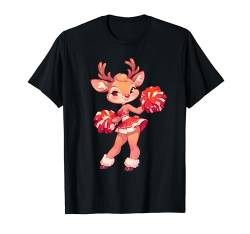 Weihnachten Rentier Cheerleader Xmas Cheerleading T-Shirt von Cheerleading Geschenk für Cheerleader Frauen