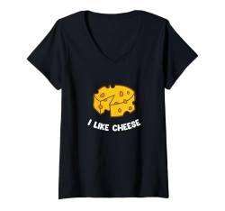 Damen Lustiges Käse-Design für Männer und Frauen, Käseliebhaber T-Shirt mit V-Ausschnitt von Cheese Lover Gift Cheese Shirts Men Women Kids