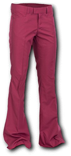 Chenaski Hose Bordeaux Schlaghose Retro 70er, Hose mit Schlag Größe 2XL von Chenaski