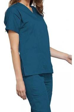 Cherokee Damen OP-Oberteil Originals - Kasack Oberteil - OP-Oberteil - Klinik-Hemd - Klinikkleid - Schlupfkasack - V-Ausschnitt - Scrubs - Medizinische Berufsbekleidung - Karibik Blau - XS von Cherokee