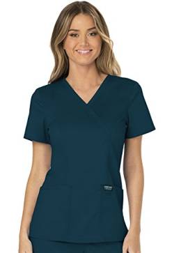 Cherokee Damen OP-Oberteil Revolution - Kasack Oberteil - OP-Oberteil - Klinik-Hemd - Klinikkleid - Schlupfkasack - Weicher Stretch - Scrubs - Medizinische Berufsbekleidung - Karibik Blau - M von Cherokee