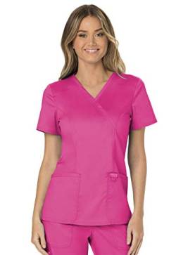 Cherokee Damen OP-Oberteil Revolution - Kasack Oberteil - OP-Oberteil - Klinik-Hemd - Klinikkleid - Schlupfkasack - Weicher Stretch - Scrubs - Medizinische Berufsbekleidung - Rosa - 2XL von Cherokee