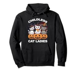 Kinderlose Katzendame 2024 Lustige Katze Damen Halloween Wahl Pullover Hoodie von ChicLine