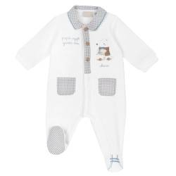 chico Baby - Jungen Overall mit Frontöffnung Bottone, Bianco, 6M von Chicco