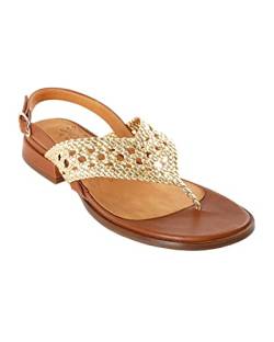 Chie Mihara Damen WARU 39 Flat Sandal, Gold, Brown, EU von Chie Mihara