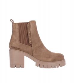 Chika10 für Damen. CONDE 02 Leder-Stiefeletten Conde 02 taupe (41), 5 bis 8 cm, Reißverschluss, Lässig von Chika10