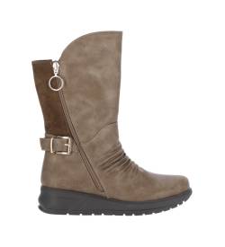 Chika10 für Damen. ESTEPA 10 Stiefel Estepa 10 taupe (36), 1 bis 3 cm, Reißverschluss, Lässig von Chika10