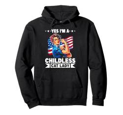 Kinderlose Katzendame Wahlwahl USA Pullover Hoodie von Childless Catlady Cute Cat Lady Apparel