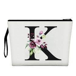 Make-up Tasche für Frauen, A-Z 26 Brief personalisierte Make-up Tasche, Geburtstagsgeschenke für Frauen Mama, Geschenke für besten Freund, Braut Brautjungfer Kosmetiktasche von Chirest