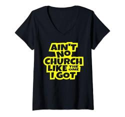 Damen Es gibt keine Kirche wie die, in der ich christliche Männer, Frauen, Kinder habe. T-Shirt mit V-Ausschnitt von Christian Church Shop