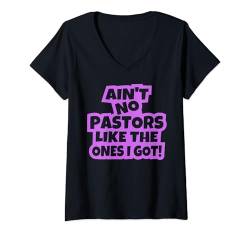 Damen Es gibt keinen Pastor wie den, den ich habe, christliche Männer, Frauen, Kinder. T-Shirt mit V-Ausschnitt von Christian Church Shop