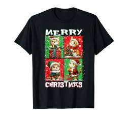 Cute Cat Santa Animals Lover Merry Christmas Tree Lights T-Shirt von Christmas Apparel Family Men Women Kids Pajama