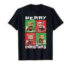 Cute Fox Santa Animals Lover Merry Christmas Tree Lights T-Shirt von Christmas Apparel Family Men Women Kids Pajama