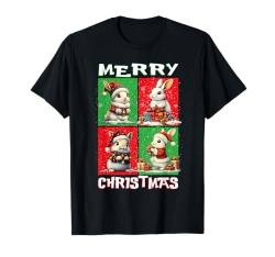 Cute Rabbit Santa Animals Lover Merry Christmas Tree Lights T-Shirt von Christmas Apparel Family Men Women Kids Pajama