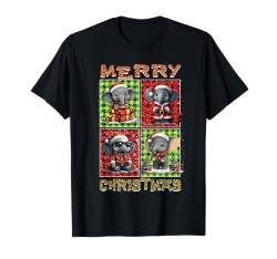 Elephant Leopard Buffalo Plaid Animals Lover Merry Christmas T-Shirt von Christmas Apparel Family Men Women Kids Pajama