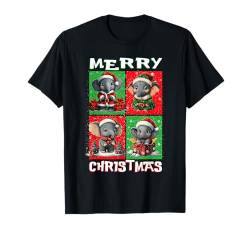 Elephant Santa Animals Lover Merry Christmas Tree Lights T-Shirt von Christmas Apparel Family Men Women Kids Pajama