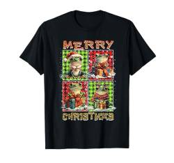 Frog Leopard Buffalo Plaid Animals Lover Merry Christmas T-Shirt von Christmas Apparel Family Men Women Kids Pajama