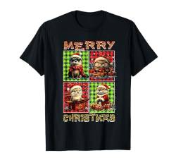 Otter Leopard Buffalo Plaid Animals Lover Merry Christmas T-Shirt von Christmas Apparel Family Men Women Kids Pajama