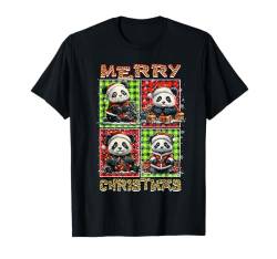 Panda Leopard Buffalo Plaid Animals Lover Merry Christmas T-Shirt von Christmas Apparel Family Men Women Kids Pajama