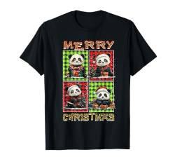 Panda Leopard Buffalo Plaid Animals Lover Merry Christmas T-Shirt von Christmas Apparel Family Men Women Kids Pajama