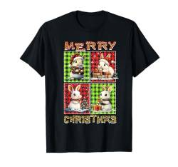 Rabbit Leopard Buffalo Plaid Animals Lover Merry Christmas T-Shirt von Christmas Apparel Family Men Women Kids Pajama