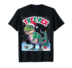 Christmas Light Tree Rex Pyjama Dinosaurier Xmas Sweater T-Shirt von Christmas Dinosaur Shirt