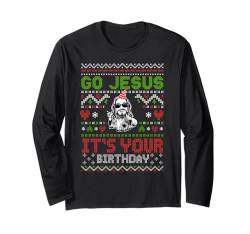 Weihnachtliches Jesus-Kostüm für Herren mit Aufschrift "It's Your Birthday" Langarmshirt von Christmas Holiday Wear