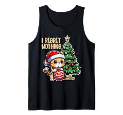 I Regret Nothing Weihnachtskatze niedlich groovig Weihnachten Urlaub Tank Top von Christmas Matching Pajamas Xmas