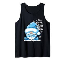 Zwerg Winter Küsse Schneeflocke Wünsche Niedlich Groovy Weihnachten Tank Top von Christmas Matching Pajamas Xmas