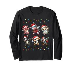 Dabbing Bauernhoftiere Xmas Party Familie Matching Langarmshirt von Christmas Squad Wrapped with Christmas Lights