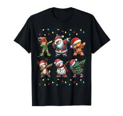 Dabbing Elf, Weihnachtsmann, Freunde, für die Weihnachtsfeier, passend für die ganze Familie T-Shirt von Christmas Squad Wrapped with Christmas Lights