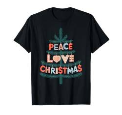 Merry Christmas Peace Love Weihnachtsbaum Familie Jungen Mädchen Kinder T-Shirt von ChristmasByAxisone2024