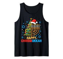 Lustiger Christmukkah Hannukah Menora Weihnachtsbaum Nikolausmütze Tank Top von Christmukkah Chanukah Christmas Gifts