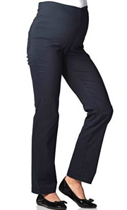 Christoff Schwangerschaftshose Umstandshose Business-Hose - klassisch elegant - Bügelfalte - gerader Schnitt - 43/500 - Marine blau - Gr. 42 / XL von Christoff