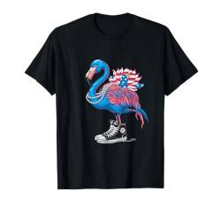 Kamala führt den Chucks Pearls & Flamingo Path T-Shirt von Chucks and Pearly Harris