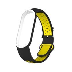 ChunLK For Band 5 6 Zweifarbiges Silikonarmband Sport Atmungsaktives Armband for Band 5 Band7 Ersatzarmband(Black yellow,For Band 7) von ChunLK