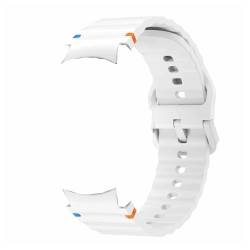 ChunLK For Watch 7 Band FE 44mm 40mm Original Silikon Sport Gürtel Armband Correa Galaxy Watch 7 Armband(White,Watch 7 44mm) von ChunLK