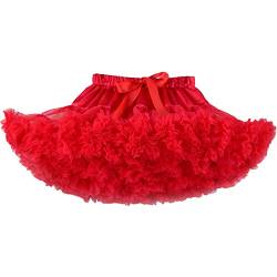 Cicano Damen-Tutu-Rock, Chiffon-Tüllröcke, Ballettkleid, Puffy Cosplay-Kostüm, rot, Einheitsgröße von Cicano