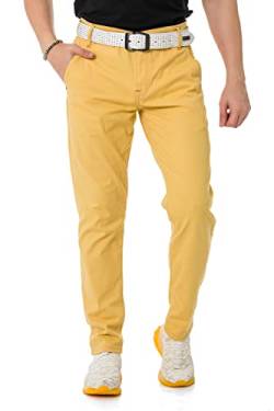 Cipo & Baxx Herren Chinohose Stretch Basic Baumwolle Slim Fit CD842 Mustard W32 L34 von Cipo & Baxx