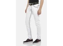 Regular-fit-Jeans CIPO & BAXX "DENIM" Gr. 32, Länge 34, weiß (white) Herren Jeans bequeme mit auffälligen Kontrastnähten, CD601 von Cipo & Baxx