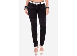 Slim-fit-Jeans CIPO & BAXX Gr. 27, Länge 32, schwarz Damen Jeans im Biker-Stil von Cipo & Baxx