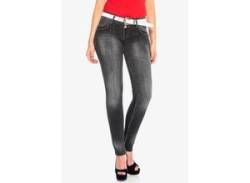 Slim-fit-Jeans CIPO & BAXX Gr. 29, Länge 32, schwarz Damen Jeans mit breiten Ziernähten in Slim Fit von Cipo & Baxx