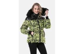 Winterjacke CIPO & BAXX "Jacken" Gr. S, neongreen Damen Jacken mit modischem Allover-Print, WM129 von Cipo & Baxx