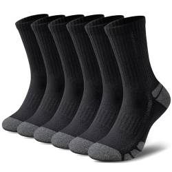 Cirorld Socken Herren Damen, Arbeitssocken Herren 43-46 wandersocken Damen 39-42, 6 Paar Baumwolle, Atmungsaktiv Weich Lange Warm rutschfest Sportsocken, Schwarz Weiß 35-38 39-42 43-46 47-50 von Cirorld